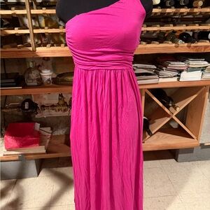 Soma Vibrant Pink One-Shoulder Dress